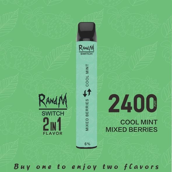 Купить RandM Switch - Cool mint & mixed berries (2 вкуса в 1), 2400 затяжек, 20 мг (2%)