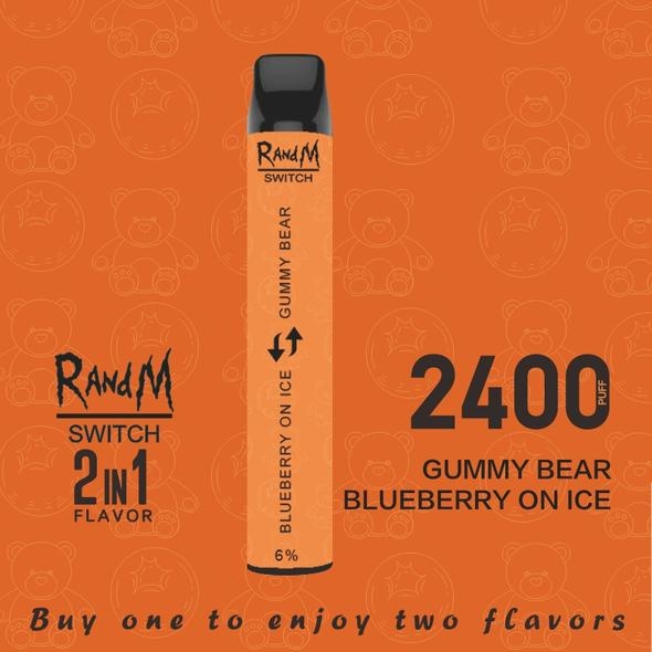 Купить RandM Switch - Gummy bear & blueberry on ice (2 вкуса в 1), 2400 затяжек, 20 мг (2%)