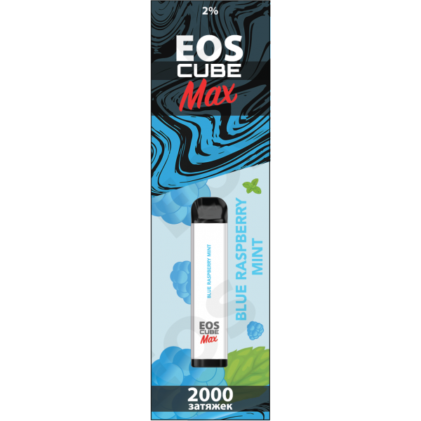 Купить EOS Cube Max - Blue Raspberry Mint, 2000 затяжек, 20 мг (2%)