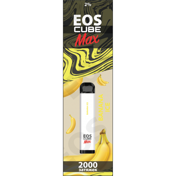 Купить EOS Cube Max - Banana Ice (Ледяной Банан), 2000 затяжек, 20 мг (2%)